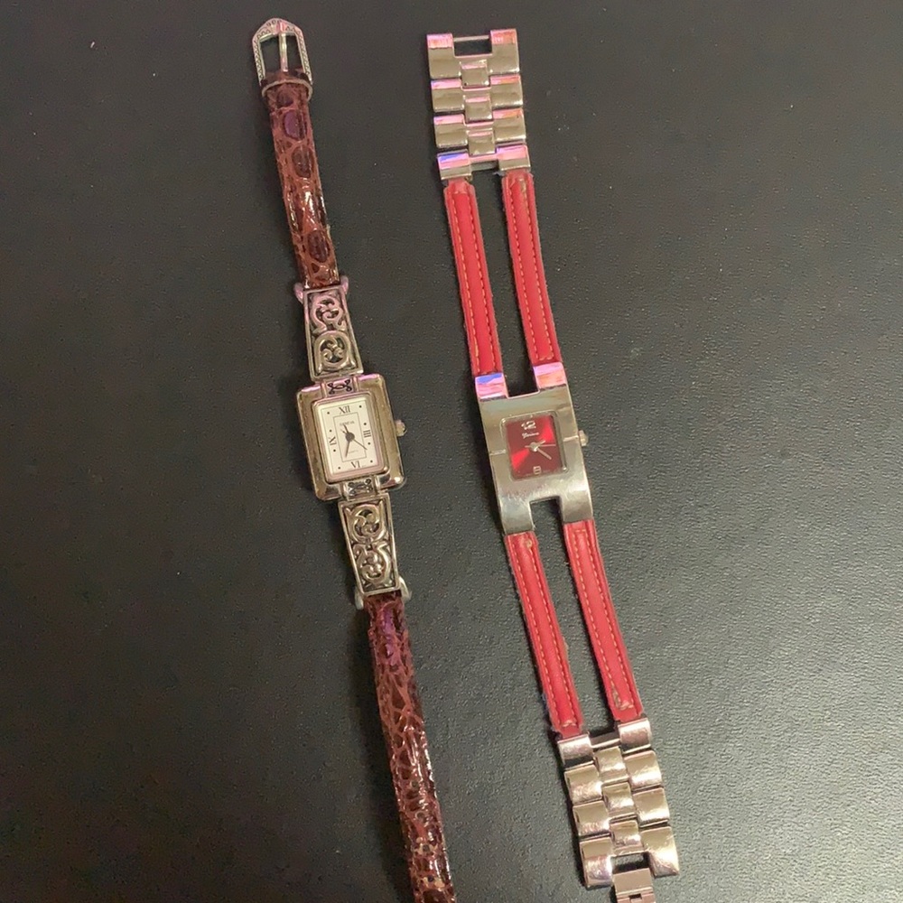 Geneva Silver-Tone Leather Watches